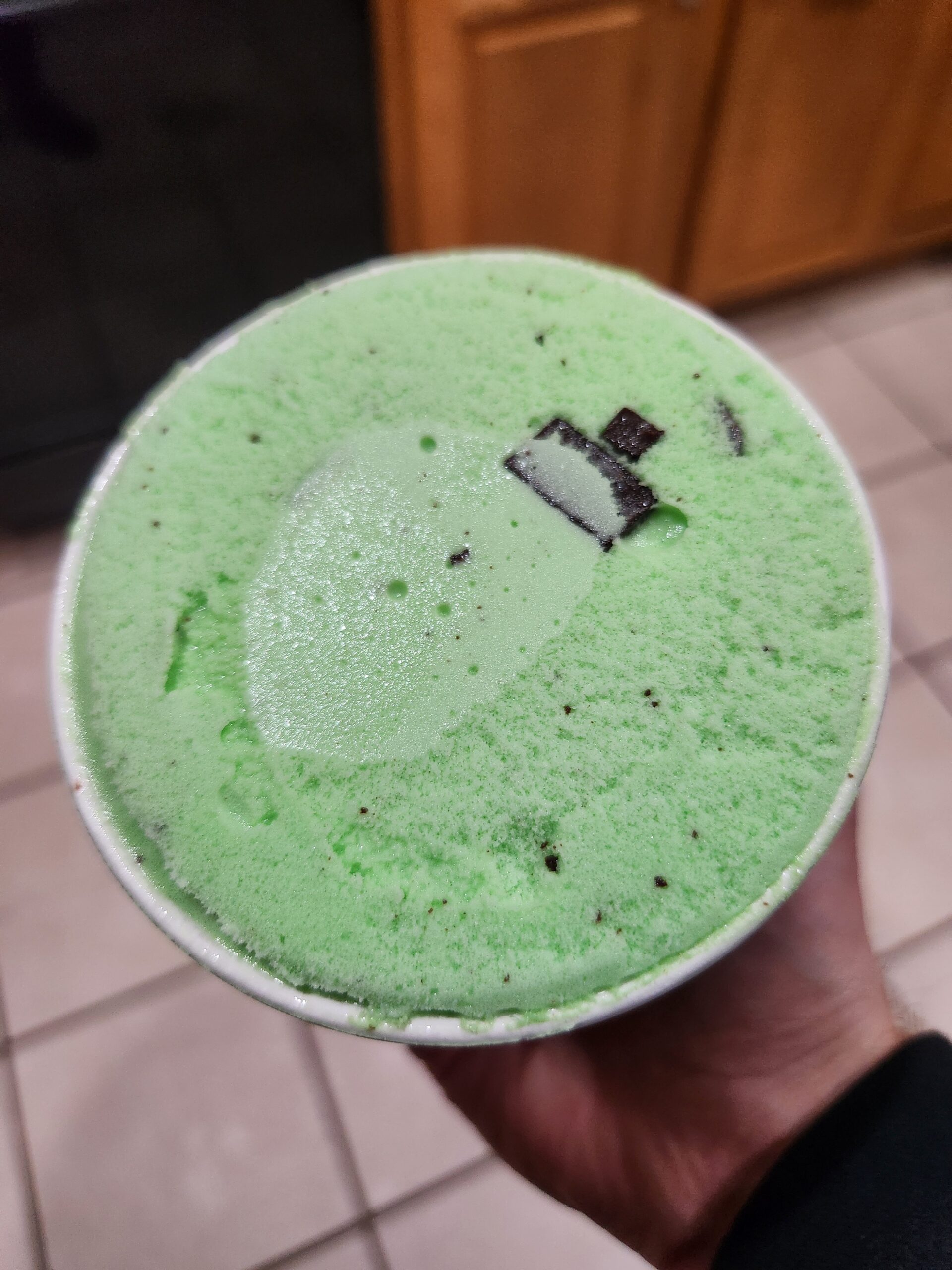Mint Chocolate Chip Ice Cream Close-Up